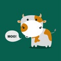 ÃÂ¡ute cows on green background. vector illustration.